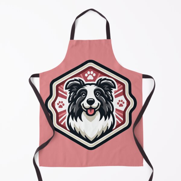 Item preview, Border Collie Black And White Herding Dog Illustration Paw Prints designed and sold by CoffeeIsATrip.