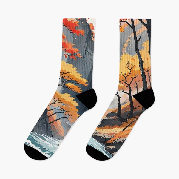 Item preview, Autumn Falls - A Contemporary Ukiyo-e Nature Landscape designed and sold by Kijiermono.