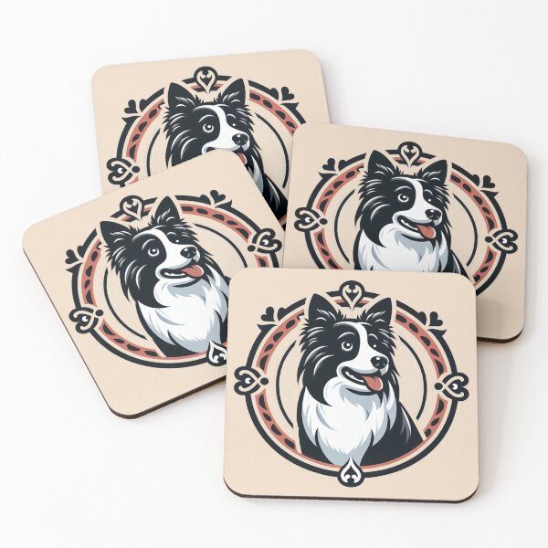 Item preview, Border Collie Black And White Prick Eared Herding Dog Cartoon designed and sold by CoffeeIsATrip.