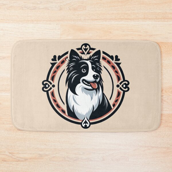Item preview, Border Collie Black And White Prick Eared Herding Dog Cartoon designed and sold by CoffeeIsATrip.