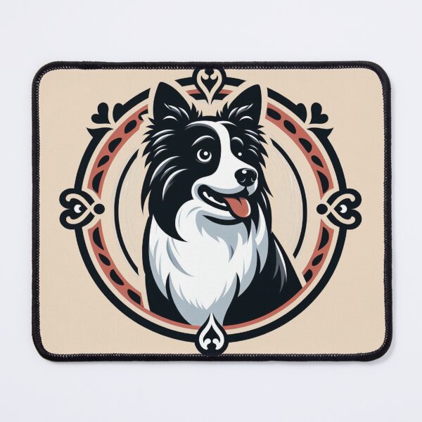Item preview, Border Collie Black And White Prick Eared Herding Dog Cartoon designed and sold by CoffeeIsATrip.