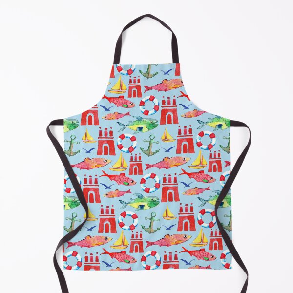 Item preview, Home Hamburg – patterns of fish and more painted in watercolors designed and sold by colorofmagic.