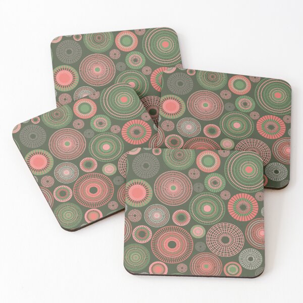 Item preview, concentric circles | green and coral designed and sold by colorofmagic.