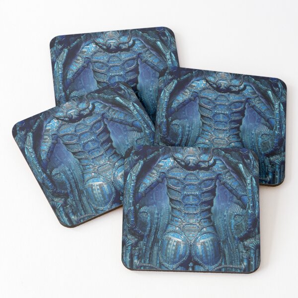 Item preview, Blue Lady - biomechanic fantasy 3D illustration designed and sold by KairoDesign.