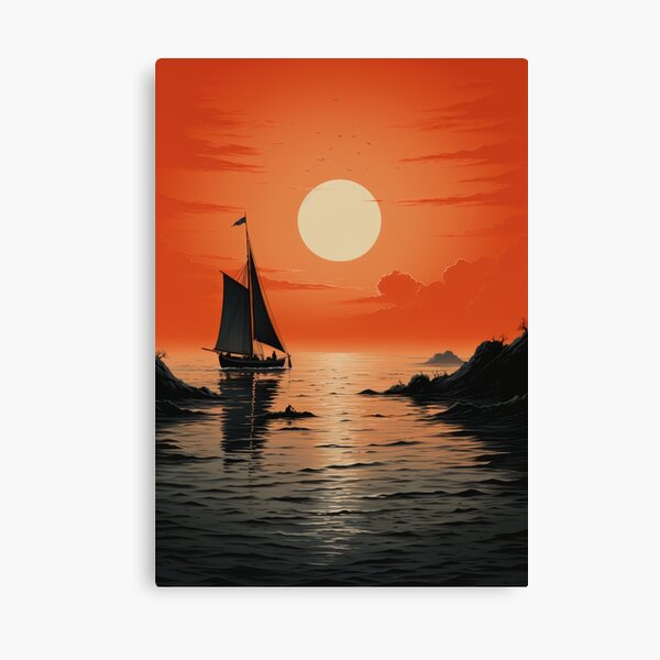 Item preview, Sailboat sea moon designed and sold by ArtHouseNiklas.