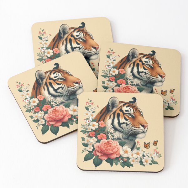 Item preview, Floral Tiger designed and sold by pixlprodigi.