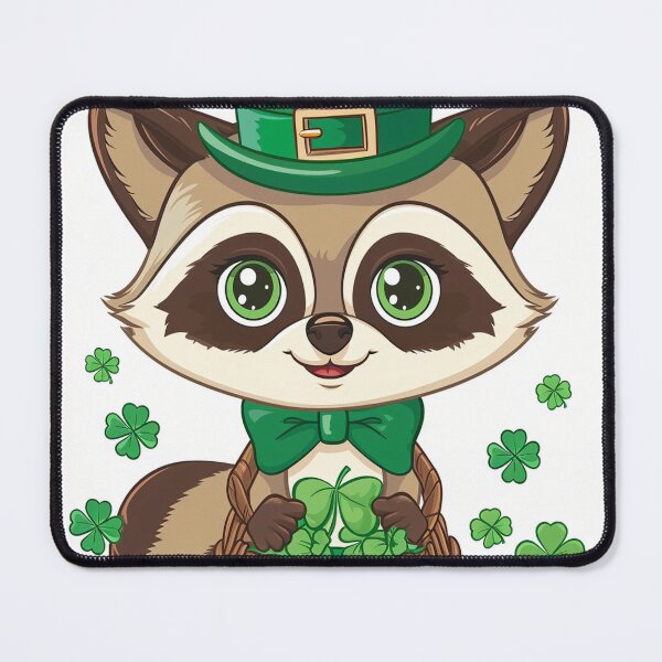 Item preview, Raccoon Wearing Saint Patricks Hats designed and sold by ErdmanBerge.