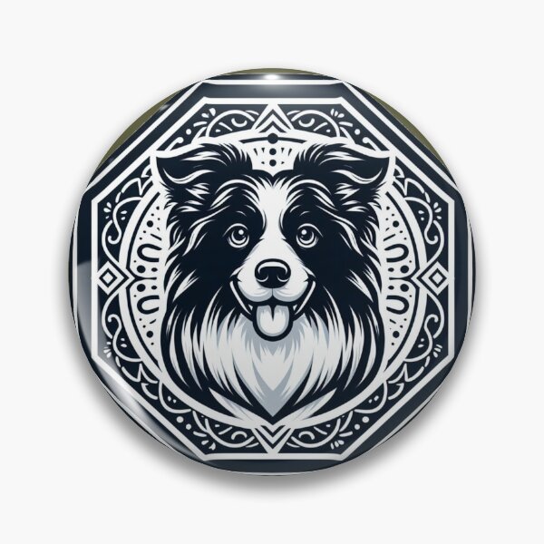 Item preview, Border Collie Black And White Australian Shepard Herding Dog Cartoon designed and sold by CoffeeIsATrip.