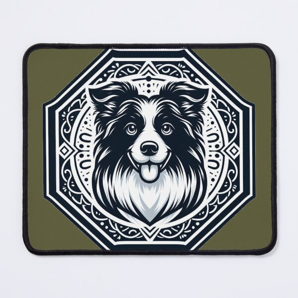 Item preview, Border Collie Black And White Australian Shepard Herding Dog Cartoon designed and sold by CoffeeIsATrip.