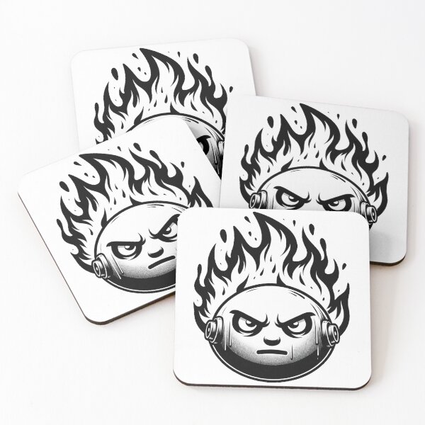Item preview, Cartoon Face on Fire Artistic White designed and sold by Andrew Frelas.