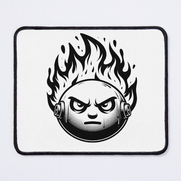 Item preview, Cartoon Face on Fire Artistic White designed and sold by Andrew Frelas.