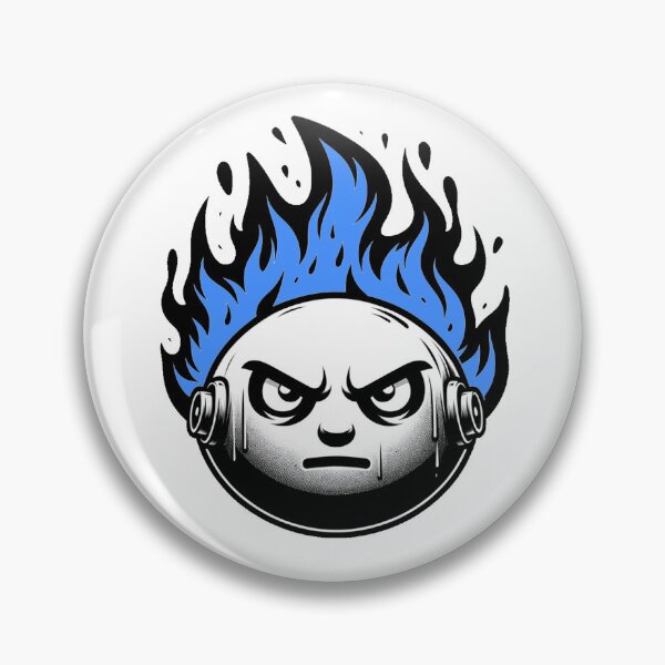 Item preview, Cartoon Face on Fire Artistic Blue designed and sold by Andrew Frelas.