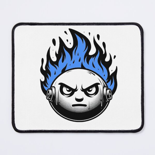 Item preview, Cartoon Face on Fire Artistic Blue designed and sold by Andrew Frelas.