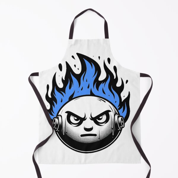 Item preview, Cartoon Face on Fire Artistic Blue designed and sold by Andrew Frelas.