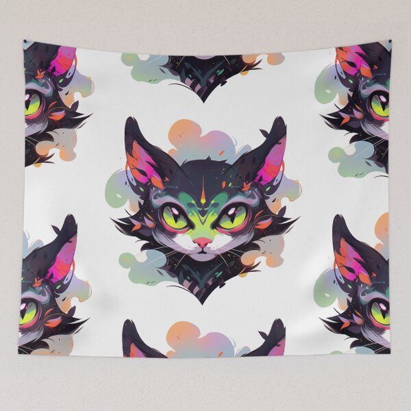Item preview, Handsome, cool and cute colorful cat head LOGO 14 designed and sold by slamnoah.