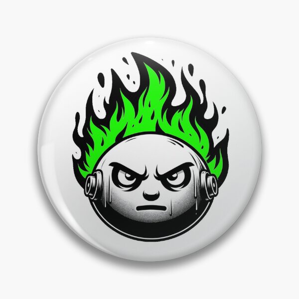 Item preview, Cartoon Face on Fire Artistic Green designed and sold by Andrew Frelas.