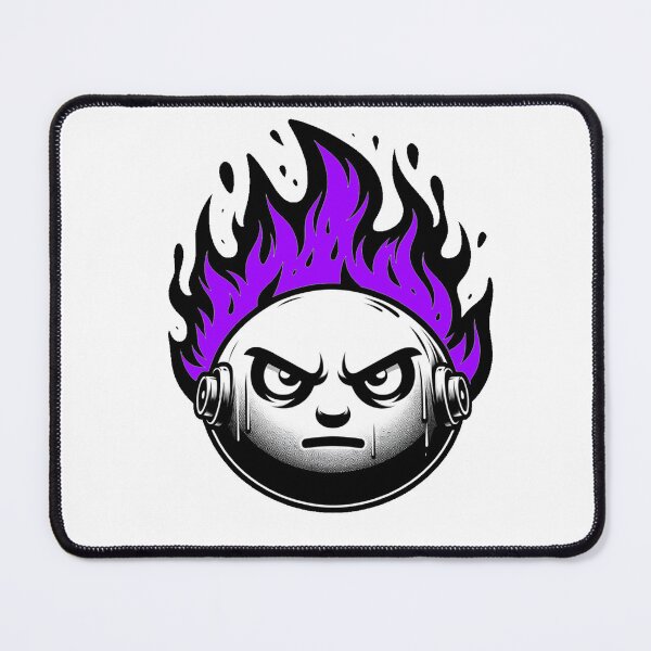 Item preview, Cartoon Face on Fire Artistic Purple designed and sold by Andrew Frelas.