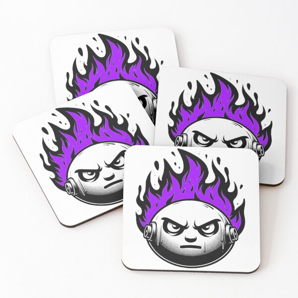 Item preview, Cartoon Face on Fire Artistic Purple designed and sold by Andrew Frelas.