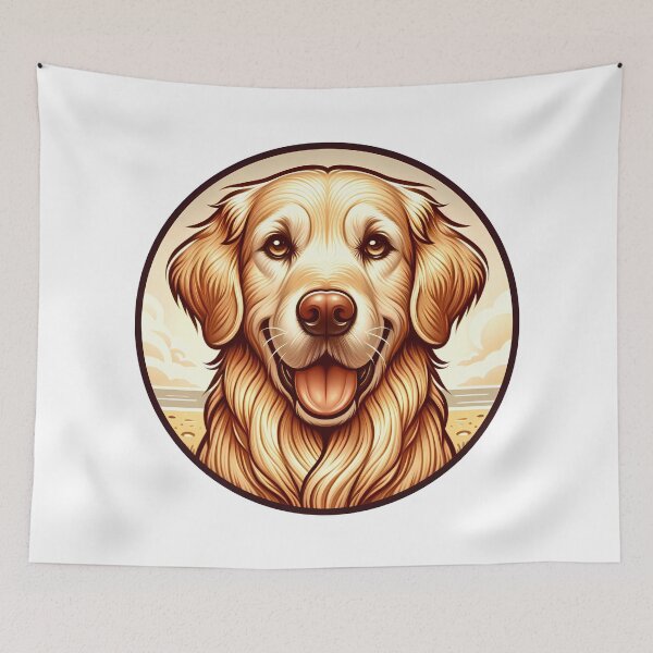 Item preview, Charming Golden Retriever Dog Happy Portrait Joyful Expression designed and sold by HevsanDesign.