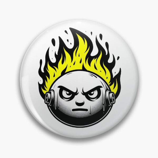 Item preview, Cartoon Face on Fire Artistic Yellow designed and sold by Andrew Frelas.