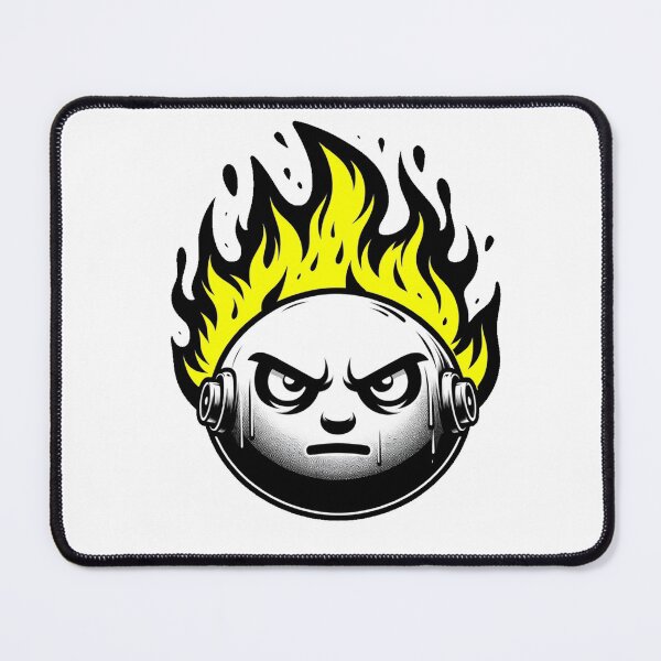 Item preview, Cartoon Face on Fire Artistic Yellow designed and sold by Andrew Frelas.