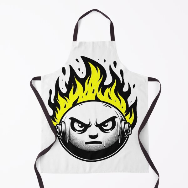 Item preview, Cartoon Face on Fire Artistic Yellow designed and sold by Andrew Frelas.