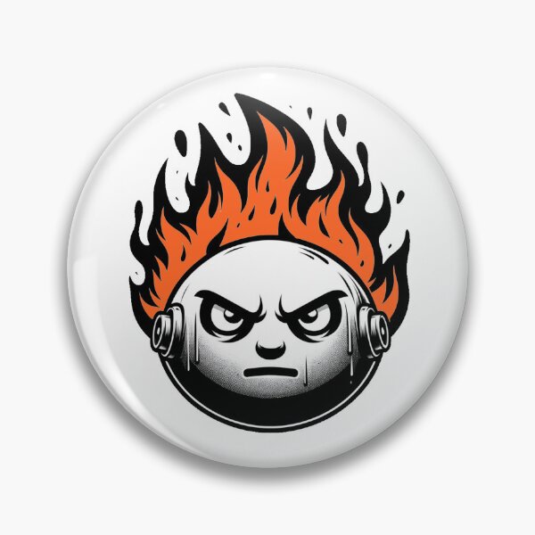 Item preview, Cartoon Face on Fire Artistic Orange designed and sold by Andrew Frelas.