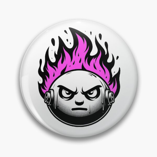 Item preview, Cartoon Face on Fire Artistic Pink designed and sold by Andrew Frelas.