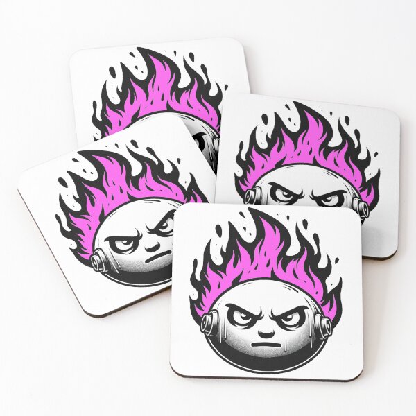 Item preview, Cartoon Face on Fire Artistic Pink designed and sold by Andrew Frelas.