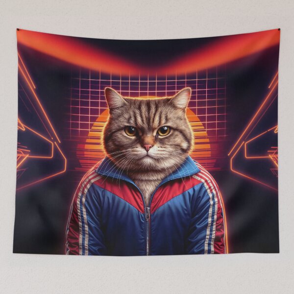 Item preview, Tabby cat in track suit jacket designed and sold by AnnArtshock.