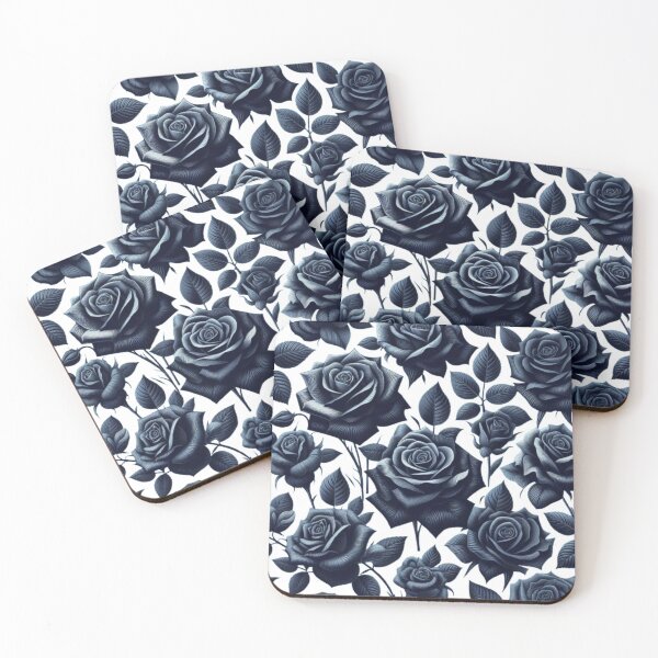 Item preview, Dark Navy Roses Pattern - Gothic Elegant Floral Design designed and sold by ProjectNoah.