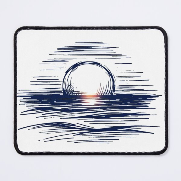 Item preview, Sunset Sketch: A Two-Tone Illustration of Light and Depth designed and sold by Sovi14.