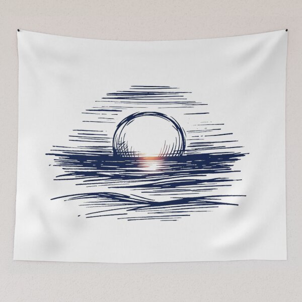 Item preview, Sunset Sketch: A Two-Tone Illustration of Light and Depth designed and sold by Sovi14.