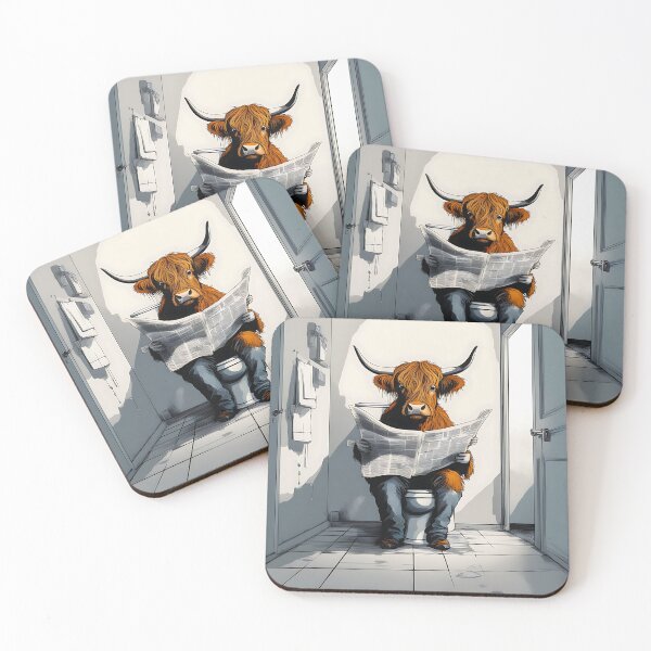 Item preview, Highland Cow and the Daily News designed and sold by Zenvo.