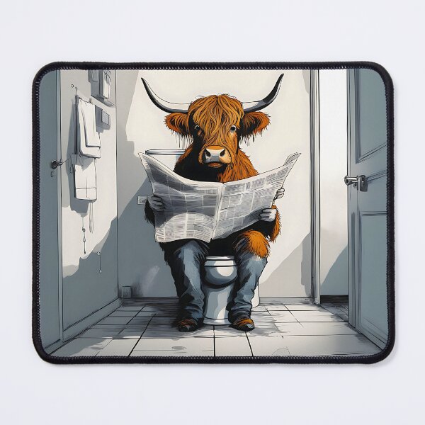 Item preview, Highland Cow and the Daily News designed and sold by Zenvo.