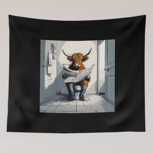 Item preview, Highland Cow and the Daily News designed and sold by Zenvo.