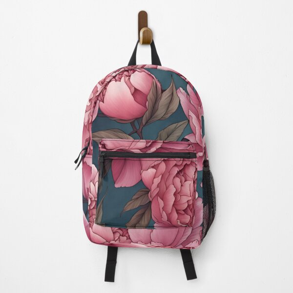 Item preview, Japanese style pink peonys, floral pattern designed and sold by Edalion.
