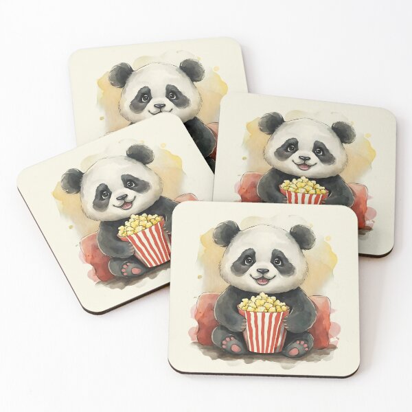 Item preview, Cute Panda eating popcorn designed and sold by RemonMichel.