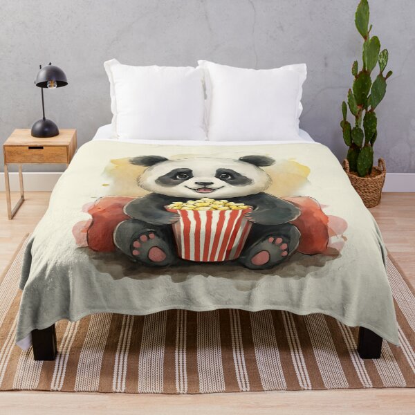 Item preview, Cute Panda eating popcorn designed and sold by RemonMichel.