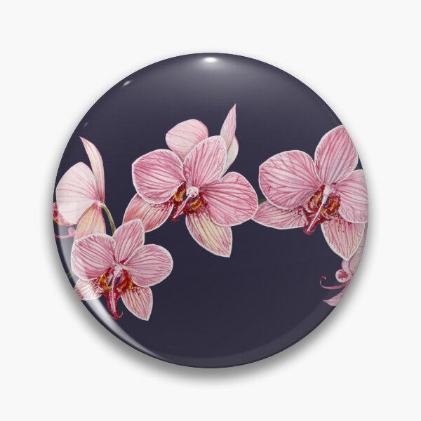 Item preview, Pink Moth Orchids Watercolor Botanical Flower Painting designed and sold by Farida Greenfield.