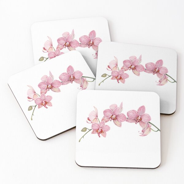 Item preview, Pink Moth Orchids Watercolor Botanical Flower Painting designed and sold by Farida Greenfield.