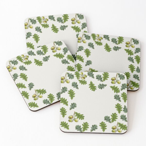 Item preview, Hidden Heart in Oak Leaves Acorns by BeeFoxTree (Cream) designed and sold by BeeFoxTree.