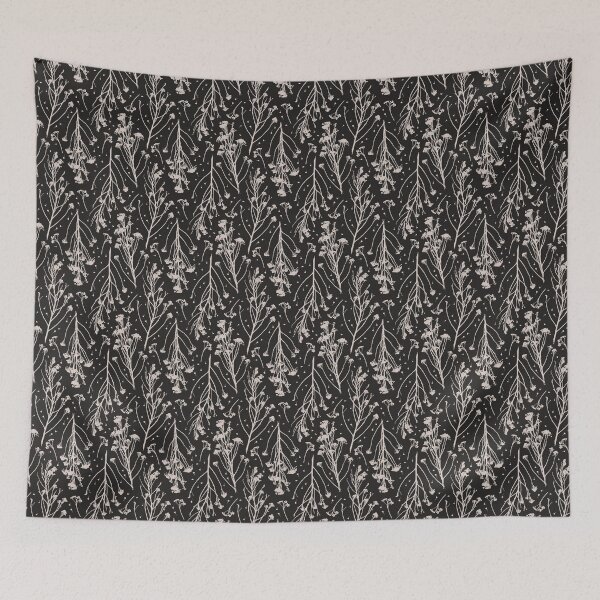 Item preview, Dark Moody Tried Plants Black and Beige Pattern designed and sold by illidesign.