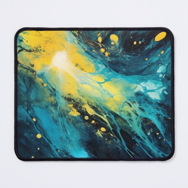 Item preview, NAUTIC GALAXY - Beautiful Aquatic Blue Turquoise Yellow Ocean Universe Abstract Painting Gift designed and sold by GrinGalore.