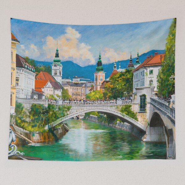 Item preview, Ljubljana City Slovenia Art Print  designed and sold by MakeInShop.