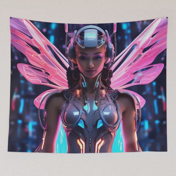 Item preview, Neon Navigations | Cyber Fairy in the Digital Ether designed and sold by MysticFable.