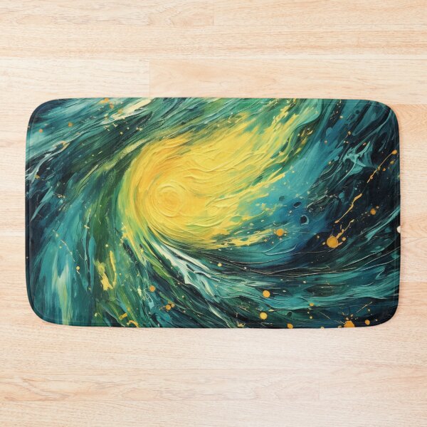 Item preview, Space Comet - Beautiful Turquoise Yellow Space Universe Abstract Painting Gift designed and sold by GrinGalore.