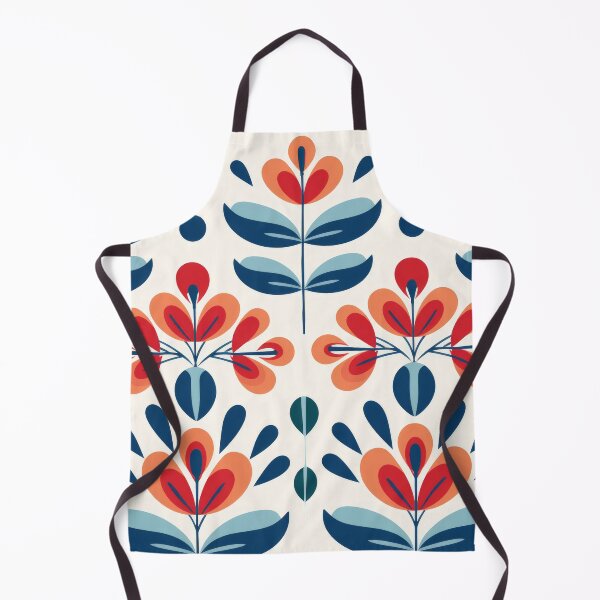 Item preview, Scandinavian Art Aesthetic Flowers in Coral, Navy and Sky Blue #3 designed and sold by EtherealEchoes.