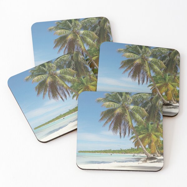 Item preview, Palm Trees On White Sand Beach And Turquoise Waters In Punta Cana, Dominican Republic designed and sold by RelaxingEscapes.
