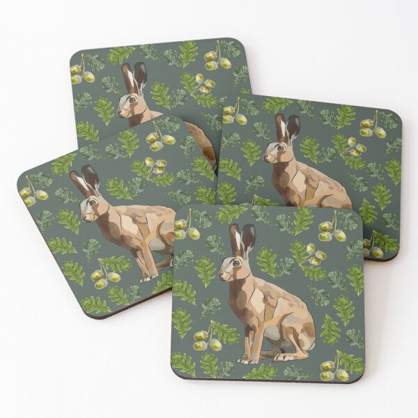 Item preview, Hare with Oak Leaves Acorns by BeeFoxTree (Forest) designed and sold by BeeFoxTree.